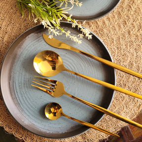 Conjunto de Talheres Dourados Gold Glamour – Em Aço Inox para Mesa Posta Elegante -Compre e  Leve O Dobro