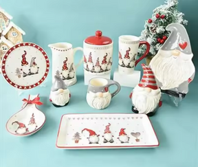 Conjunto de talheres Nordic Santa, pratos cerâmicos ocidentais Prato de lanche Presente de Natal criativo Copo de chaleira de chá em casa Frasco selado
