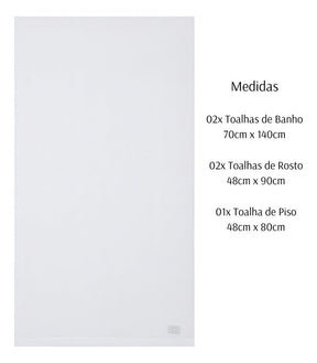Jogo Banho Buddemeyer 05 Peças Dual Air Cotton 100% Algodão Cor Dual Air Branco