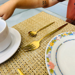 Conjunto de Talheres Dourados Gold Glamour – Em Aço Inox para Mesa Posta Elegante -Compre e  Leve O Dobro