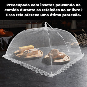 Tela Protetora Dobrável para Alimentos –  Lar Equipado Proteção e Praticidade em 2 Unidades